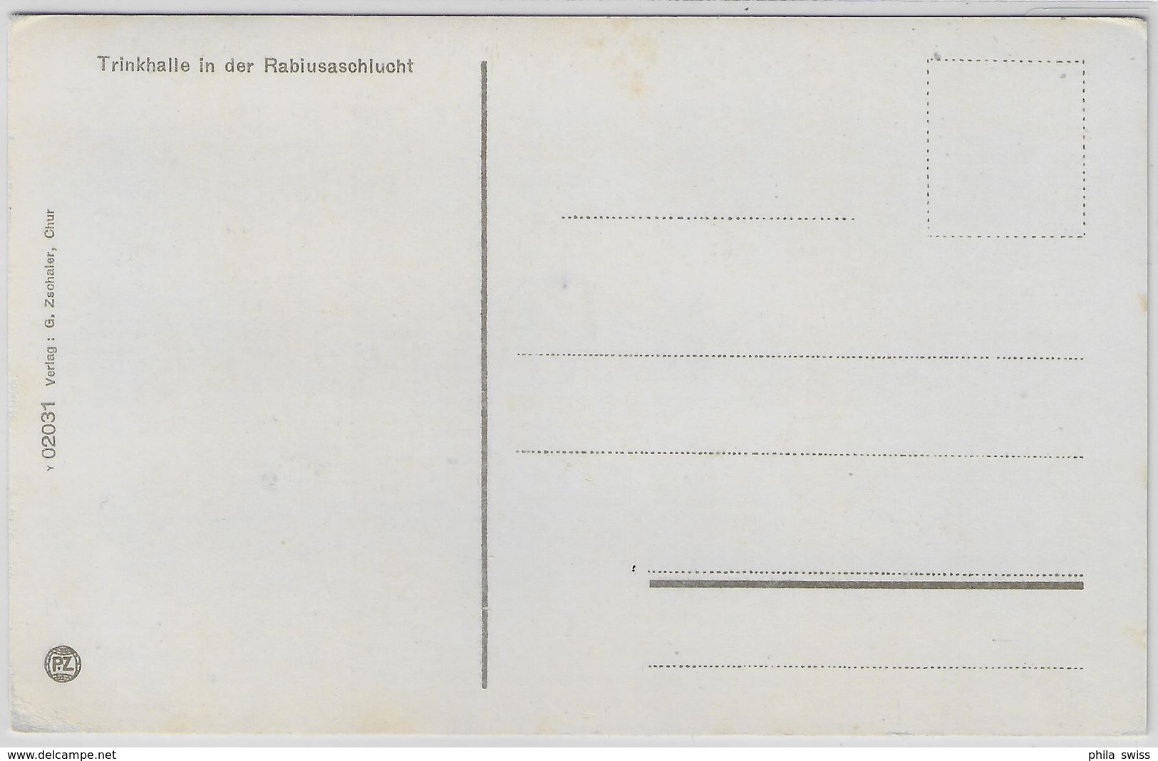 Trinkhalle In Der Rabiusaschlucht Passug - Trin