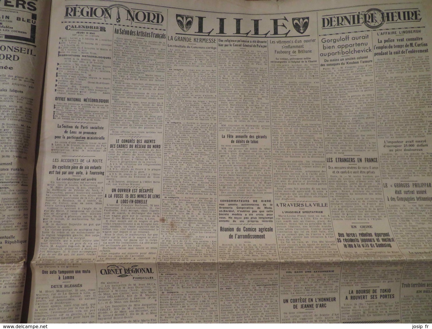 NORD: CRIME à HAVERSKERQUE… GRAND ÉCHO DU NORD DE LA FRANCE (19/05/1932) - Picardie - Nord-Pas-de-Calais