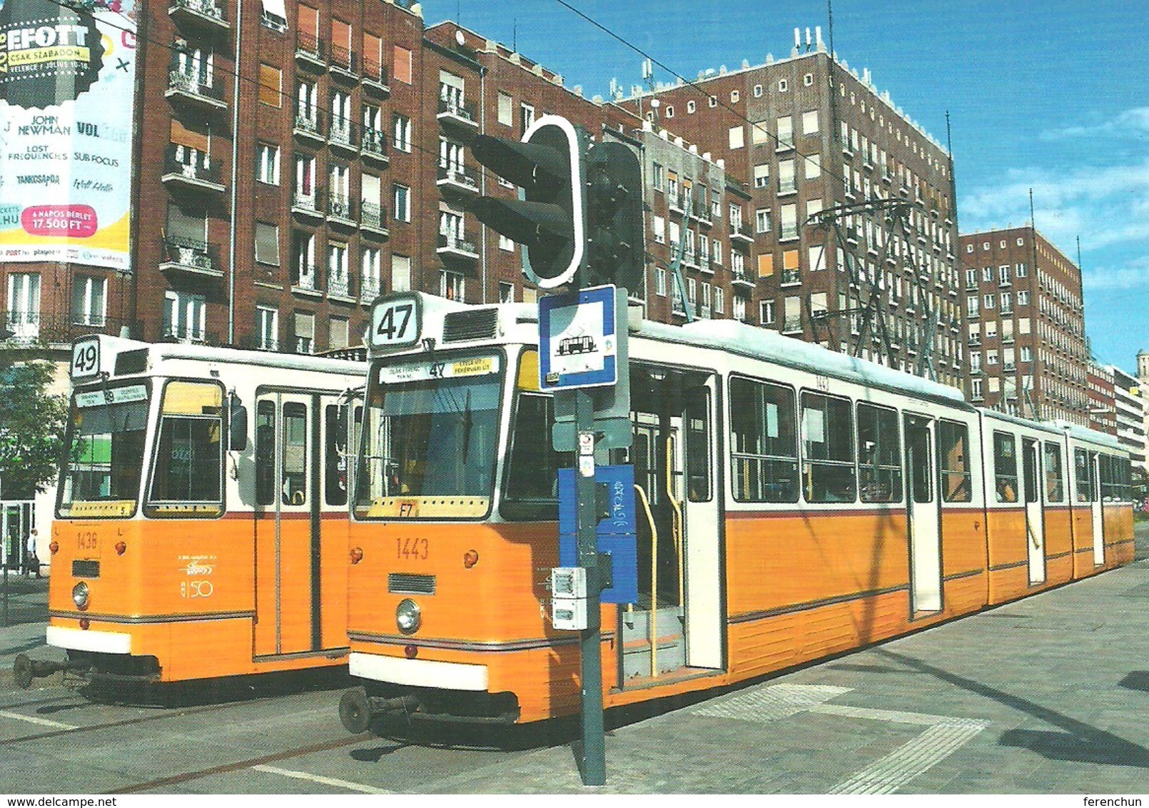 TRAM TRAMWAY RAIL RAILWAY RAILROAD GANZ MAVAG CSMG GCSM ICS BKV DEAK FERENC SQUARE BUDAPEST EFOTT Top Card 0492 Hungary - Tramways