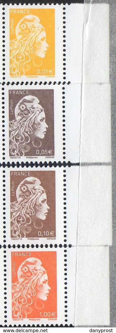 2018 / VARIETES DE DECENTRAGE Sur LES 4 V Marianne L'engagée N°  5248-49-50-54 / Bandes De 10 Ex Bord De Feuille / NEUF - 2018-2023 Marianne L'Engagée