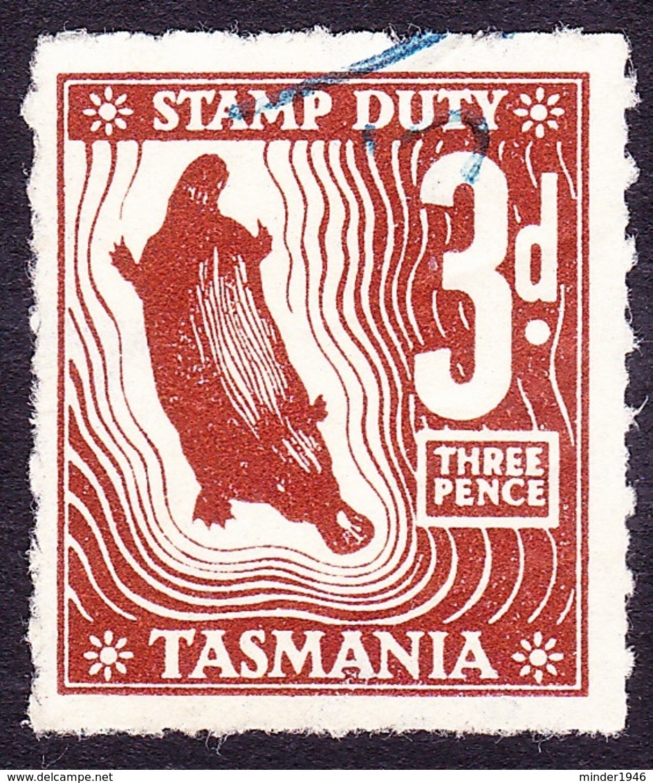 TASMANIA 3d Brown Stamp Duty Revenue Stamp FU - Steuermarken