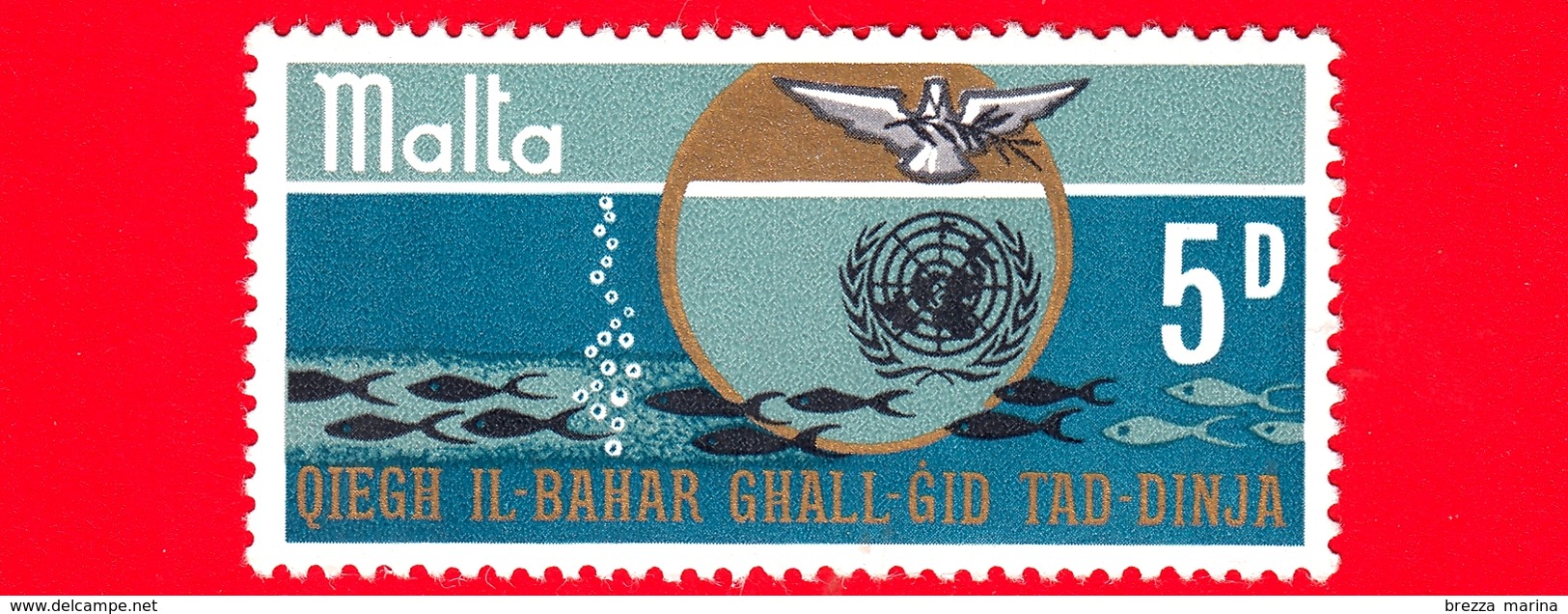 Nuovo - MNH - MALTA - 1969 - Fondale Marino - Pesci - Natura - ONU - 5 D - Malta