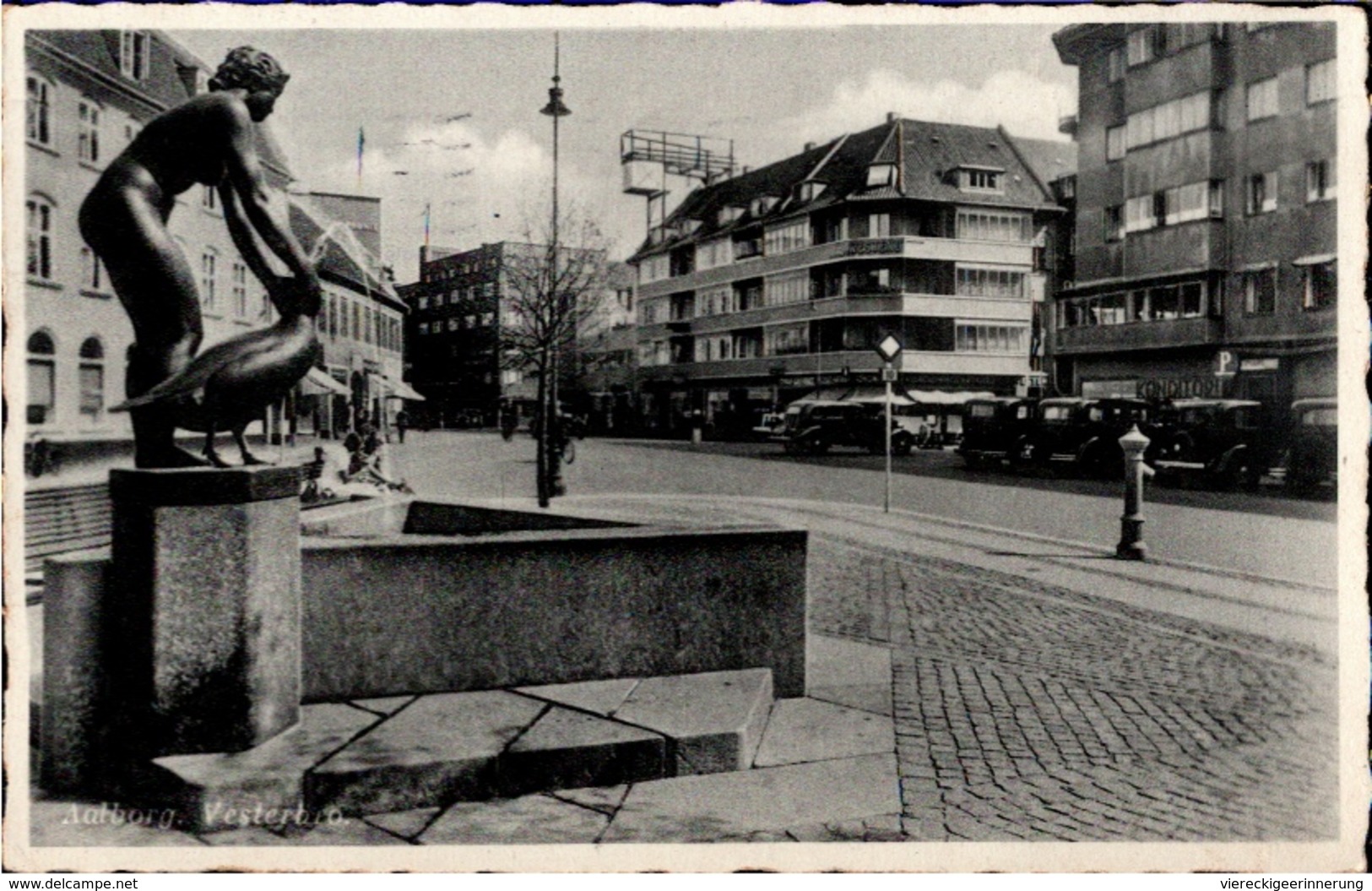 ! S/w Ansichtskarte Aus Aalborg, Brunnen, Dänemark, Denmark, 1938 - Denmark