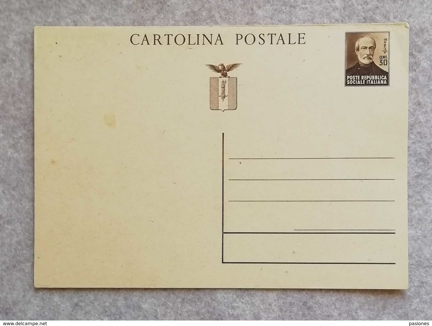 Cartolina Postale Da 30 Cent. "Giuseppe Mazzini" RSI - Non Viaggiata - Entero Postal