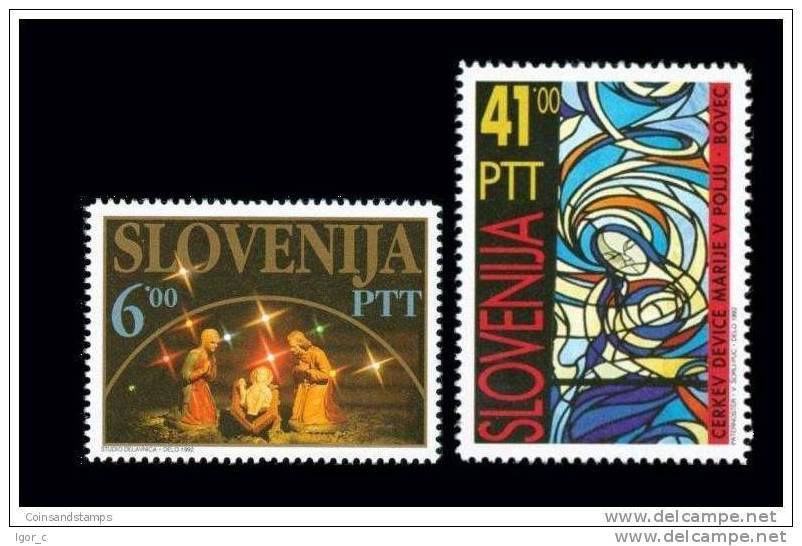 Slovenia 1992 - Christmas Stamps Mi. 32 - 33, 35 - Slovenia