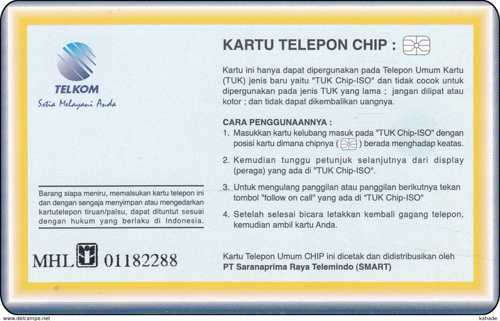 Indonesien Phonecard  Chip Grand Palace - Indonesië