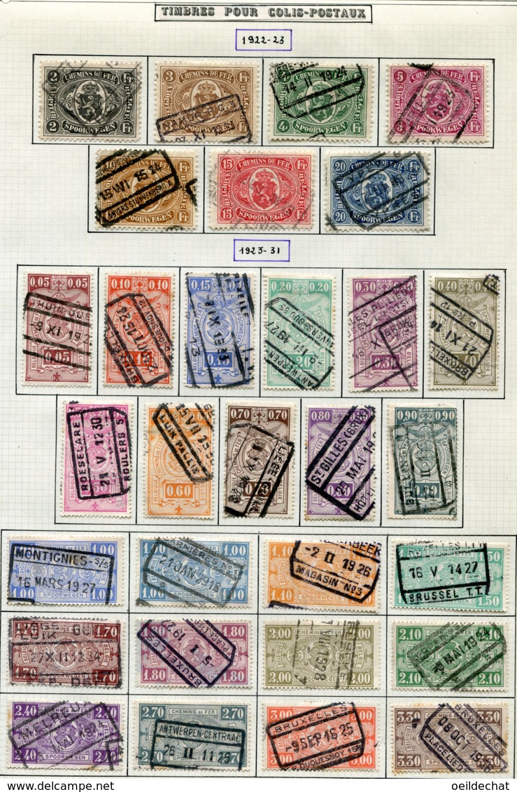 18193 BELGIQUE Collection Vendue Par Page Colis-postaux N°128/34, 135/55 °  1922-23   B/TB - Other & Unclassified