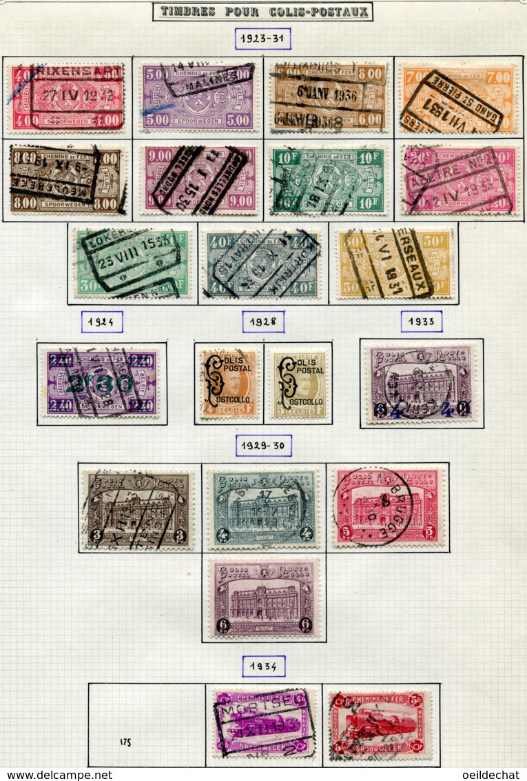 18194 BELGIQUE Collection Vendue Par Page Colis-postaux N°156/66, 167/74 176/7 °/ *  1923-34   B/TB - Other & Unclassified