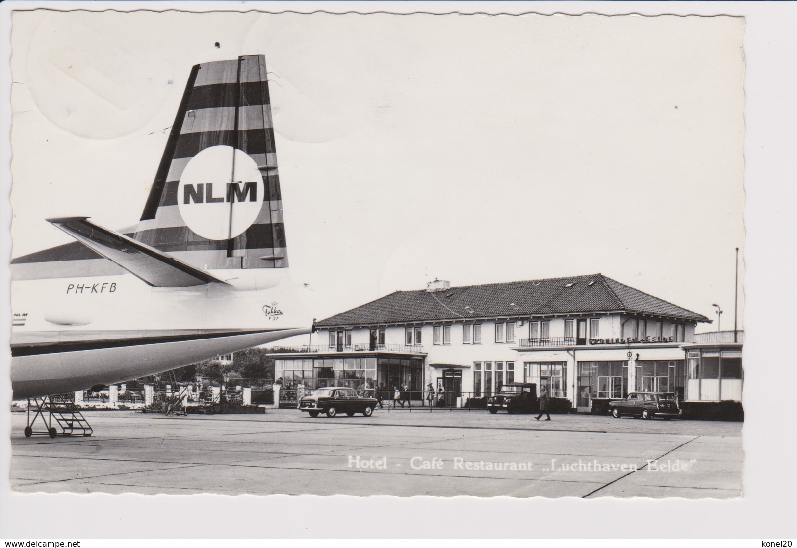 Vintage Rppc KLM K.L.M. Daughter NLM Fokker F-27 @ Eelde Groningen Airport - 1919-1938