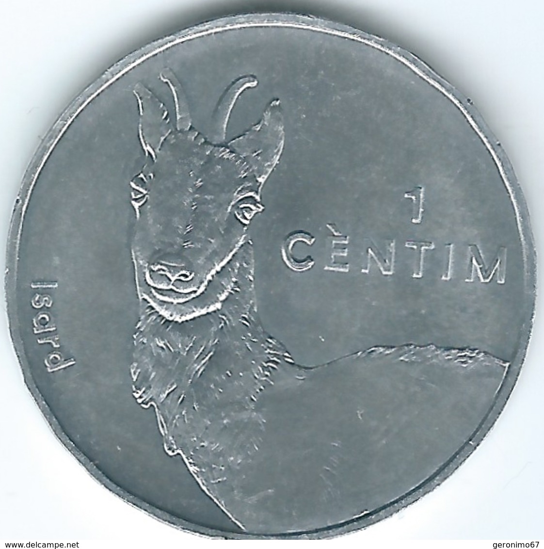 Andorra - 2002 - 1 Cèntim - Pyrenean Chamois - KM177 - Non-circulating - Andorra