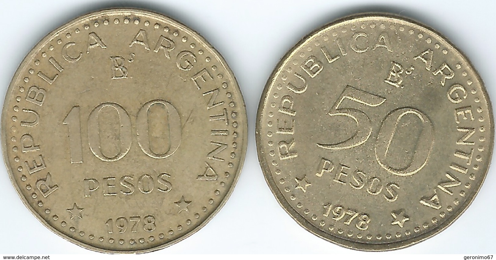 Argentina - 1978 - 50 & 100 Pesos - 200th Anniversary Of General Jose De San Martin (KMs 81 & 82) - Argentinië