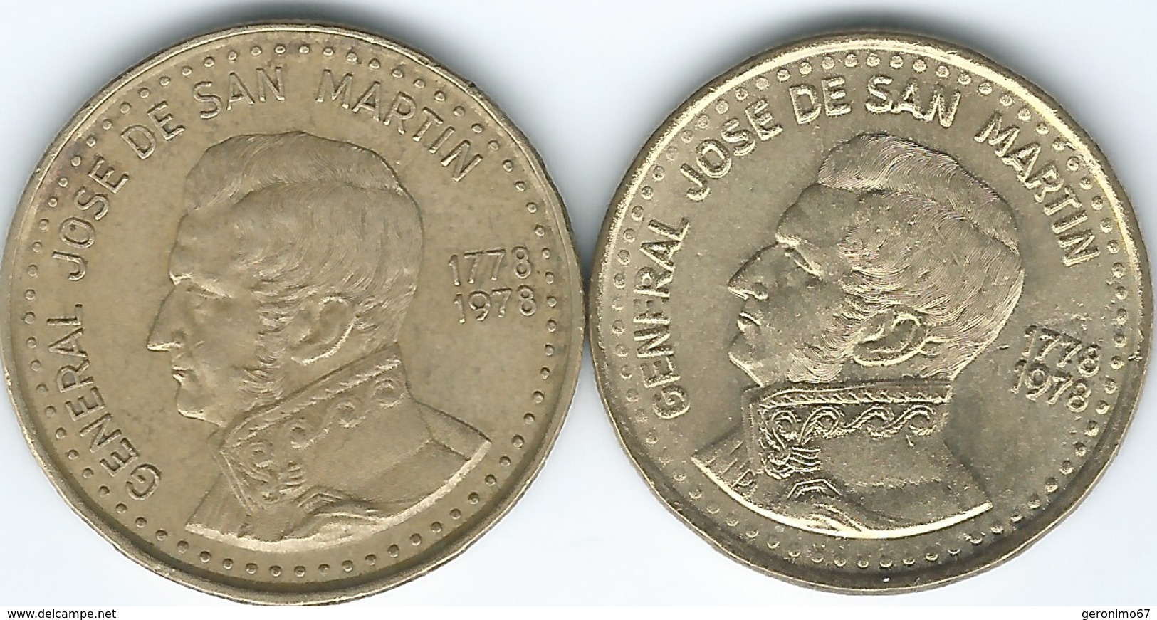 Argentina - 1978 - 50 & 100 Pesos - 200th Anniversary Of General Jose De San Martin (KMs 81 & 82) - Argentinië