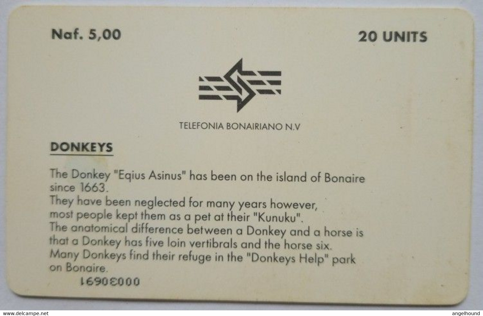 Bonaire  20 Units " Donkeys " - Antilles (Netherlands)