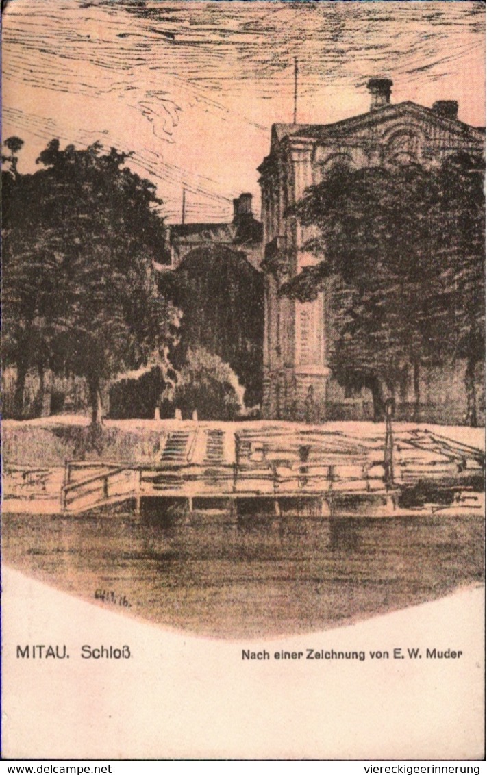! 1917 Alte Ansichtskarte Mitau, Schloß, Lettland - Lettonia