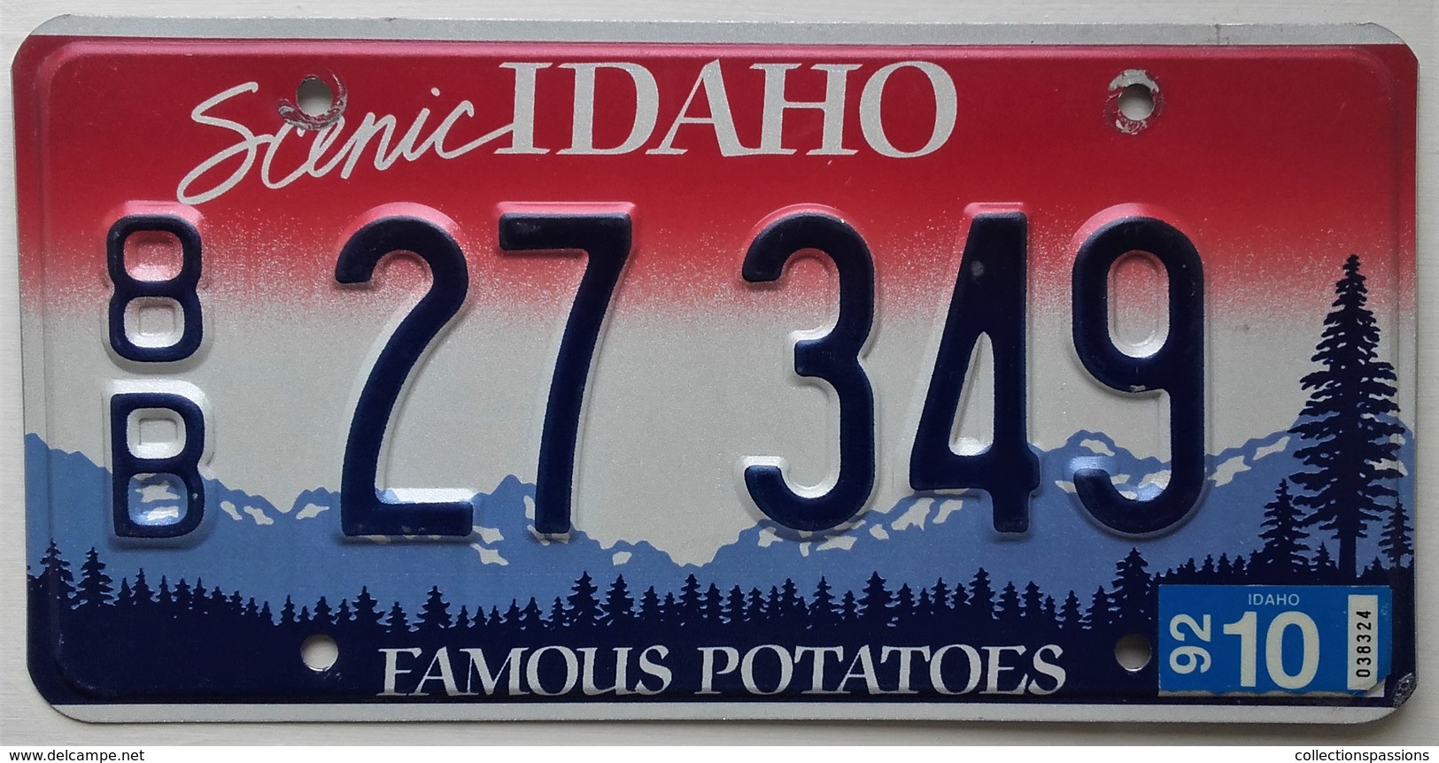 Number plates - Plaque d'immatriculation - USA - Etat de l'Idaho 