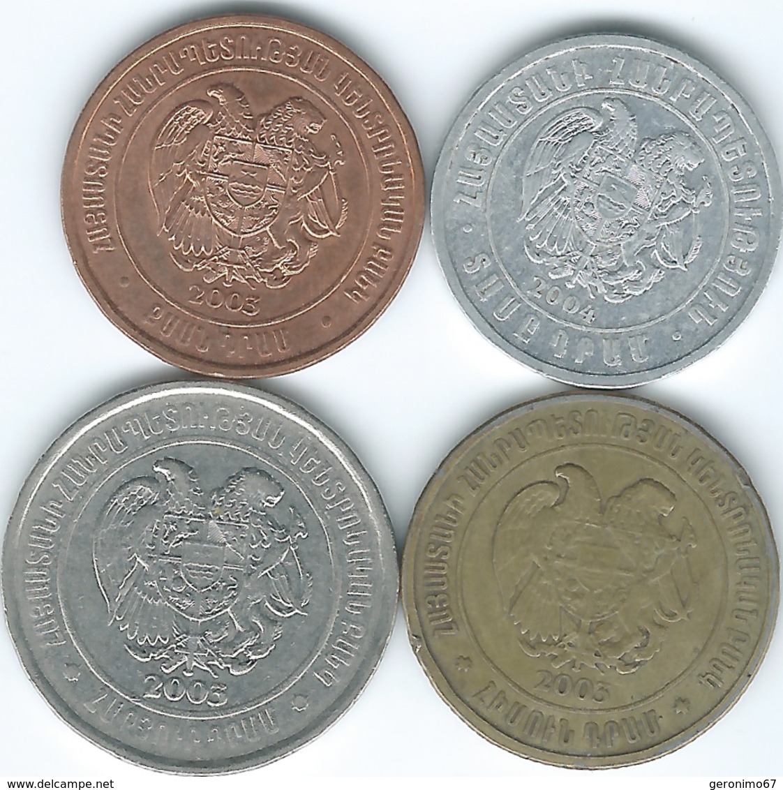 Armenia - 2004 - 10 Dram (KM112) 20 Dram - 2003 (KM93) 50 Dram - 2003 (KM94) & 100 Dram - 2003 (KM95) - Armenien