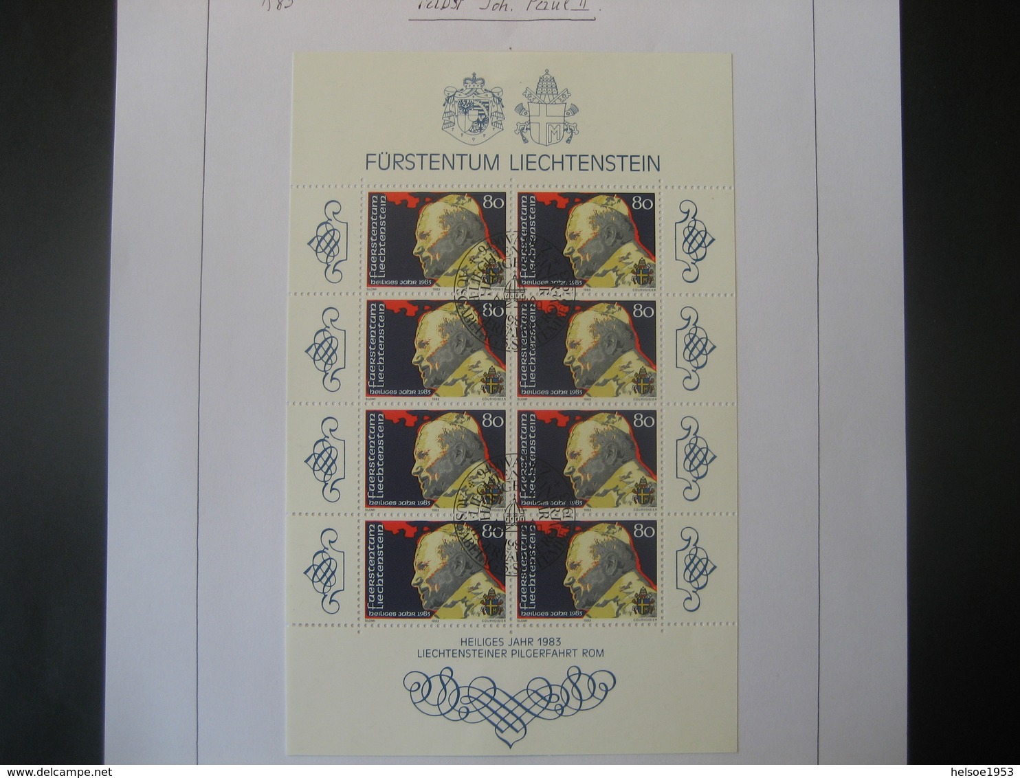 Liechtenstein- FDC Kleinbogen Papst Johannes Paul II. Mi.Nr. 830 - Brieven En Documenten