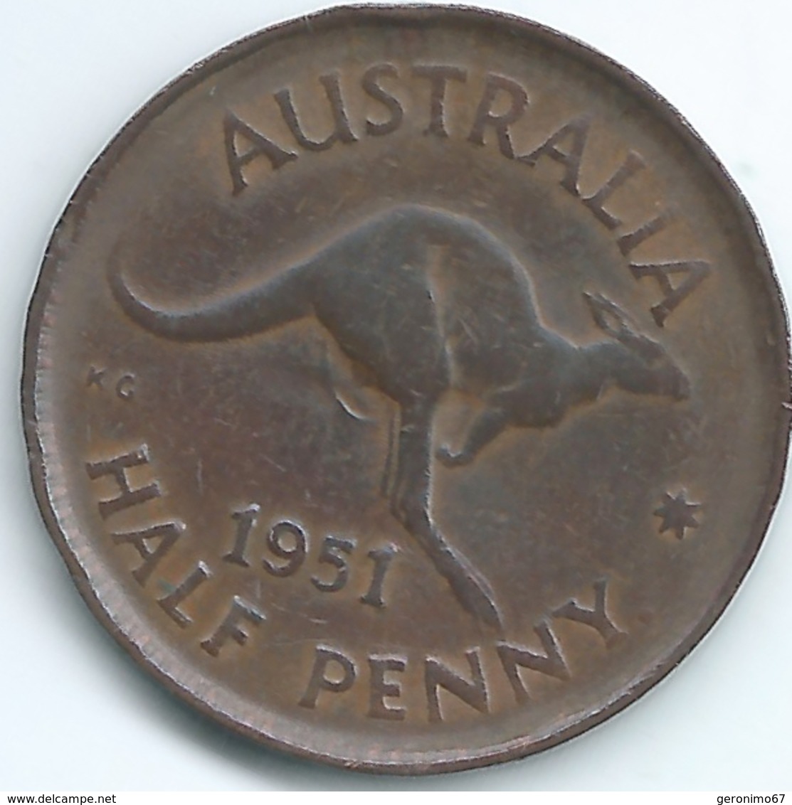 Australia - George VI - ½ Penny - 1951 - KM42 - Perth Mint - ½ Penny