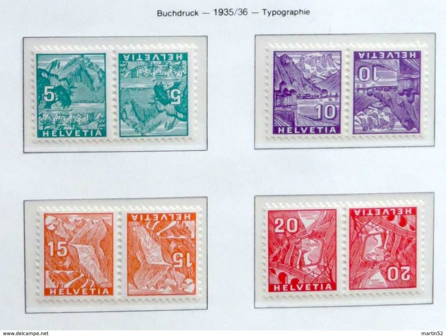 Schweiz Suisse 1935: Kehrdrucke Tète-bêches  Zu+Mi-No. K28-K31 ** Postfrisch MNH (Zu CHF 32.00) - Tête-bêche