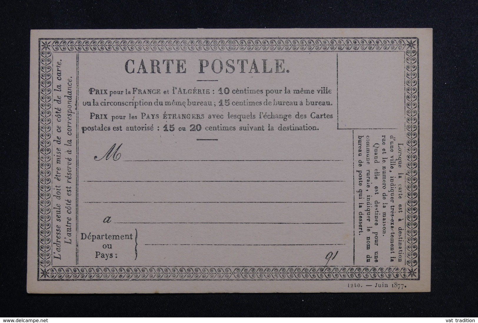 FRANCE - Carte Précurseur Non Circulé - L 61878 - Precursor Cards