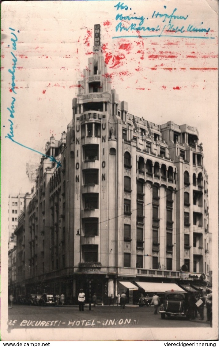 ! Alte Fotokarte, Photo, Bukarest, Bukuresti, Hotel Union, 1942, Rumänien, OKW Zensur, Censure, Censor - Romania