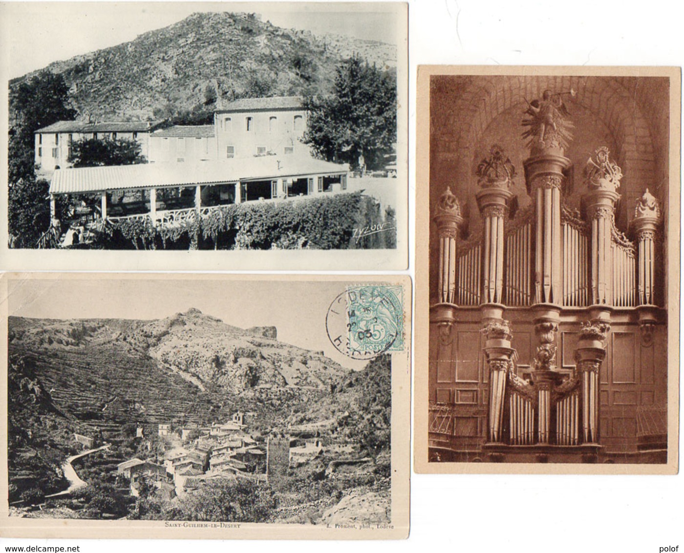 SAINT GUILHEM LE DESERT - 3 CPA - Hotel Moderne Fonzes - Les Orgues - Vue Générale   (1406 ASO) - Autres & Non Classés