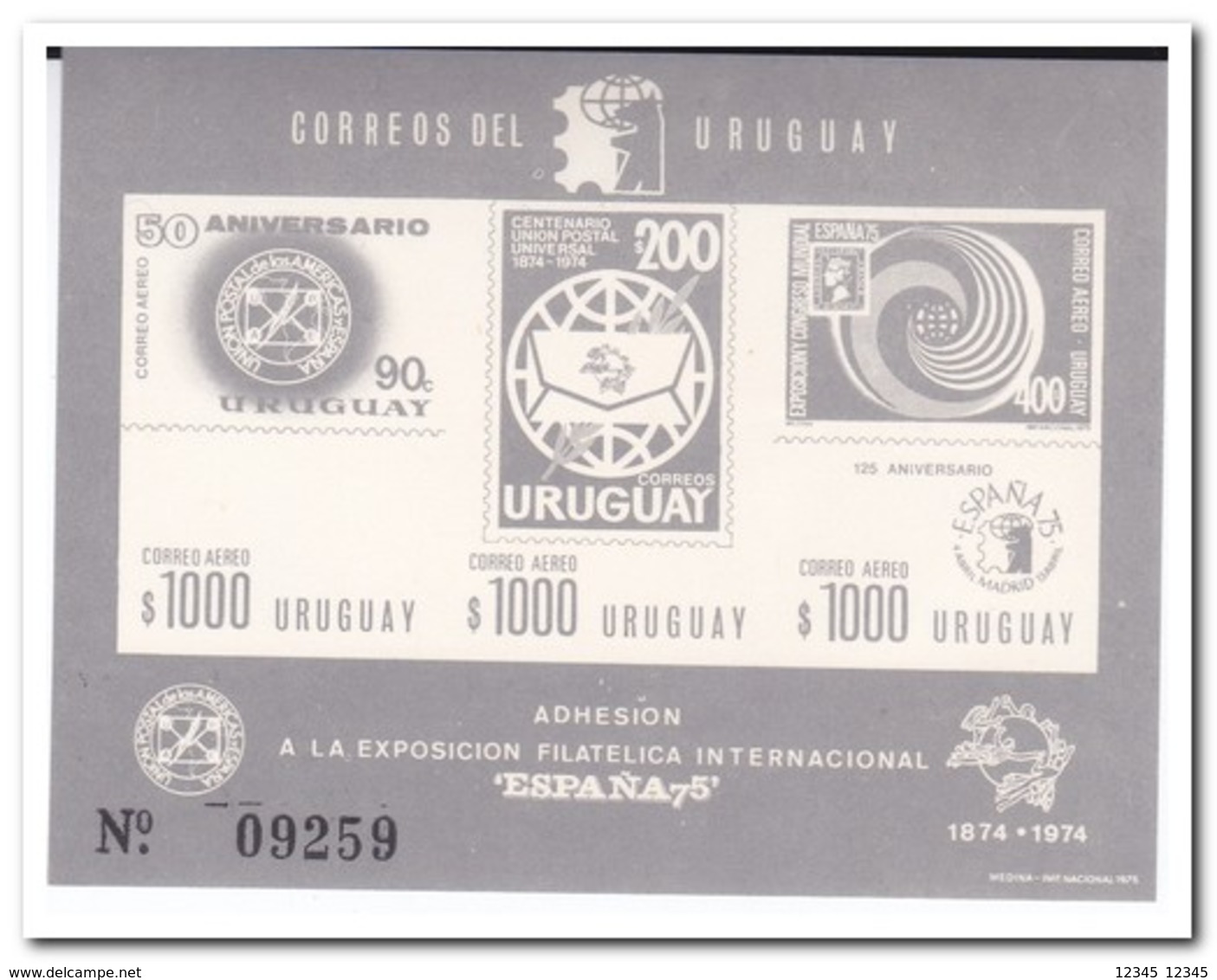 Uruguay 1975, Postfris MNH, Stamp Exhibition ESPANA 75 - Uruguay
