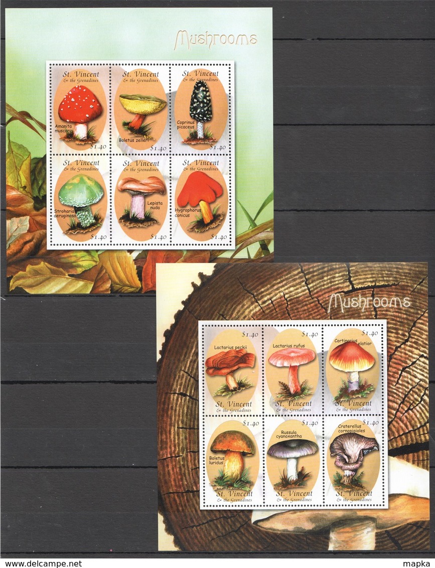 H915 ST.VINCENT NATURE FLORA MUSHROOMS 2KB MNH - Mushrooms