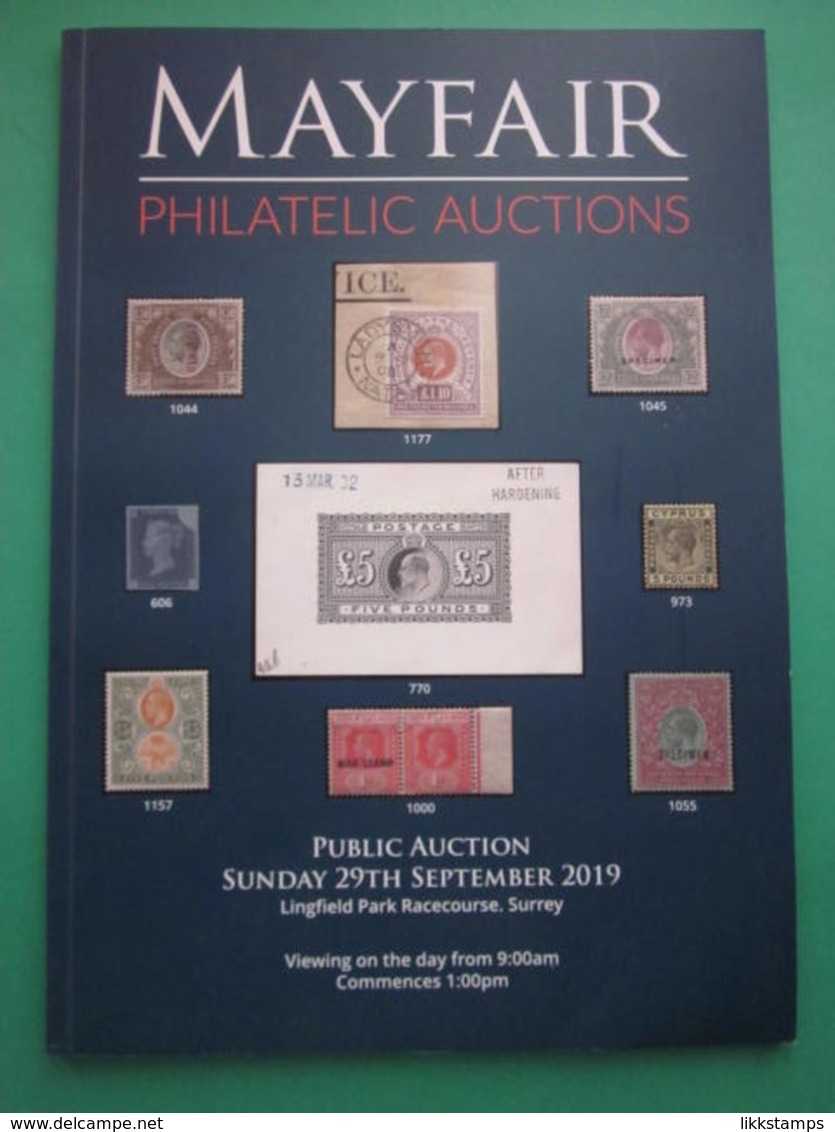 MAYFAIR PHILATELIC AUCTIONS CATALOGUE FOR SALE NUMBER 8 SUNDAY 29th SEPTEMBER 2019 #L0151 - Catalogues De Maisons De Vente