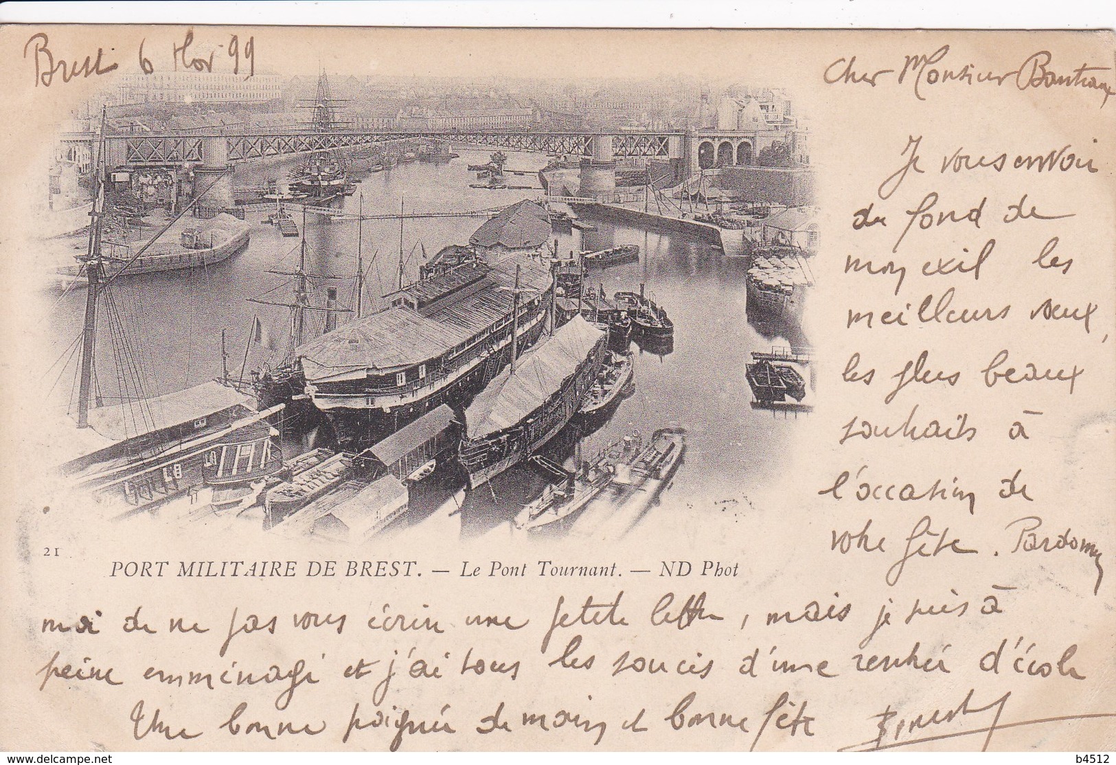 29 BREST Port Militaire Le Pont Tournant ,philatèlie Timbre Type Sage 5 C N°64 1899 - Brest