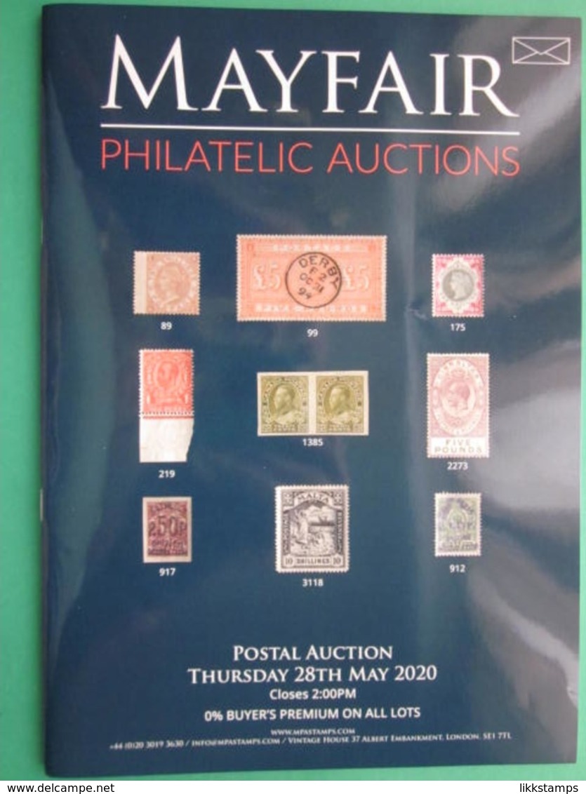 MAYFAIR PHILATELIC AUCTIONS CATALOGUE FOR SALE NUMBER 13 THURSDAY 28th MAY 2020 #L0155 - Cataloghi Di Case D'aste