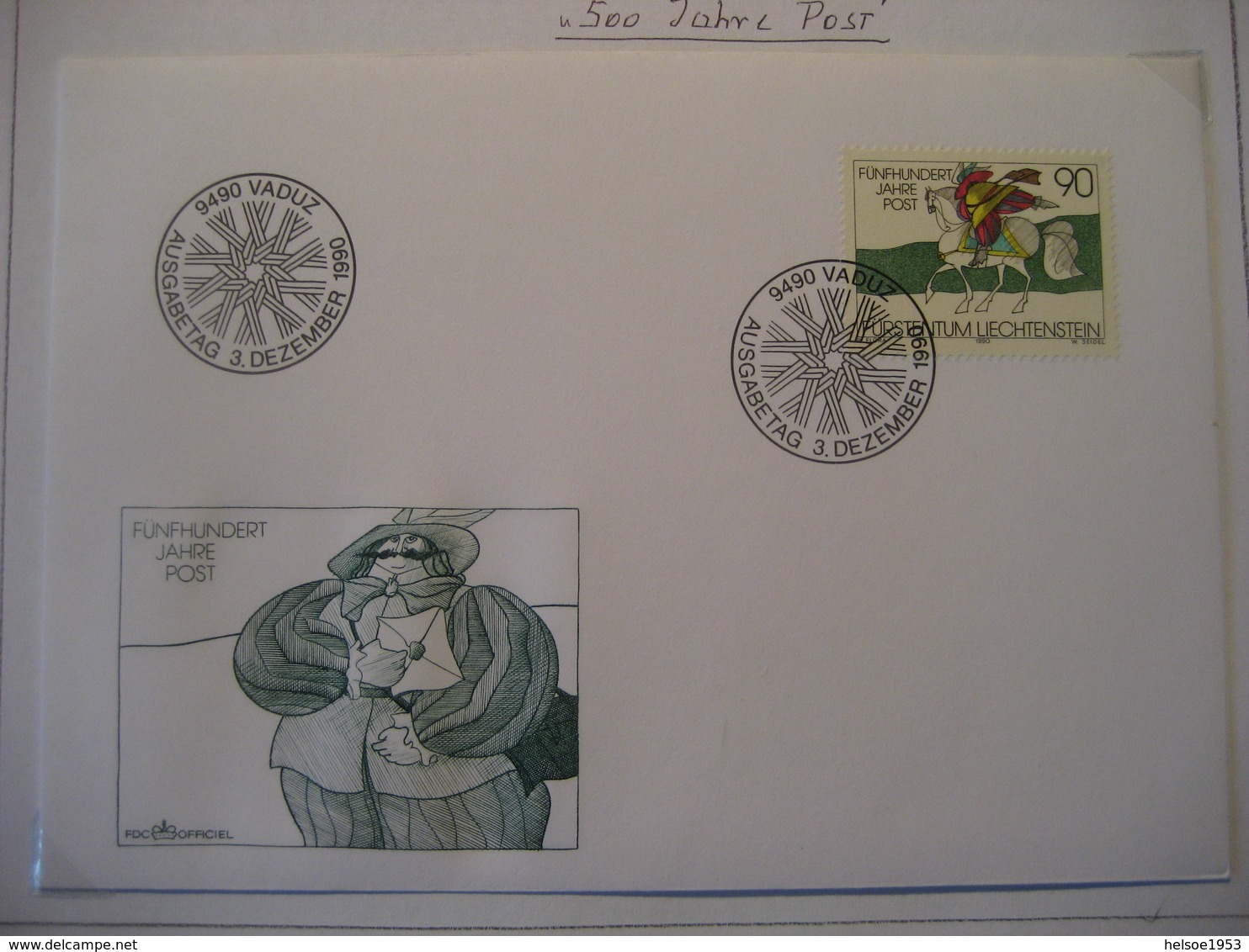 Liechtenstein- 2 FDC Belege 15Jahre Briefmarke Mi.Nr. 986, 500 Jahre Post Mi.Nr. 1004 - Covers & Documents