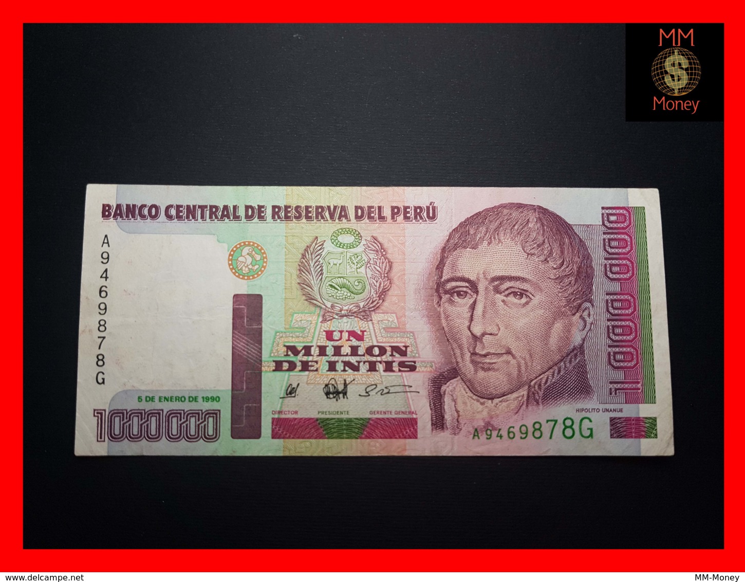 PERU 1.000.000 1000000 Intis 5.1.1990 P. 148 TDRL  VF - Perù
