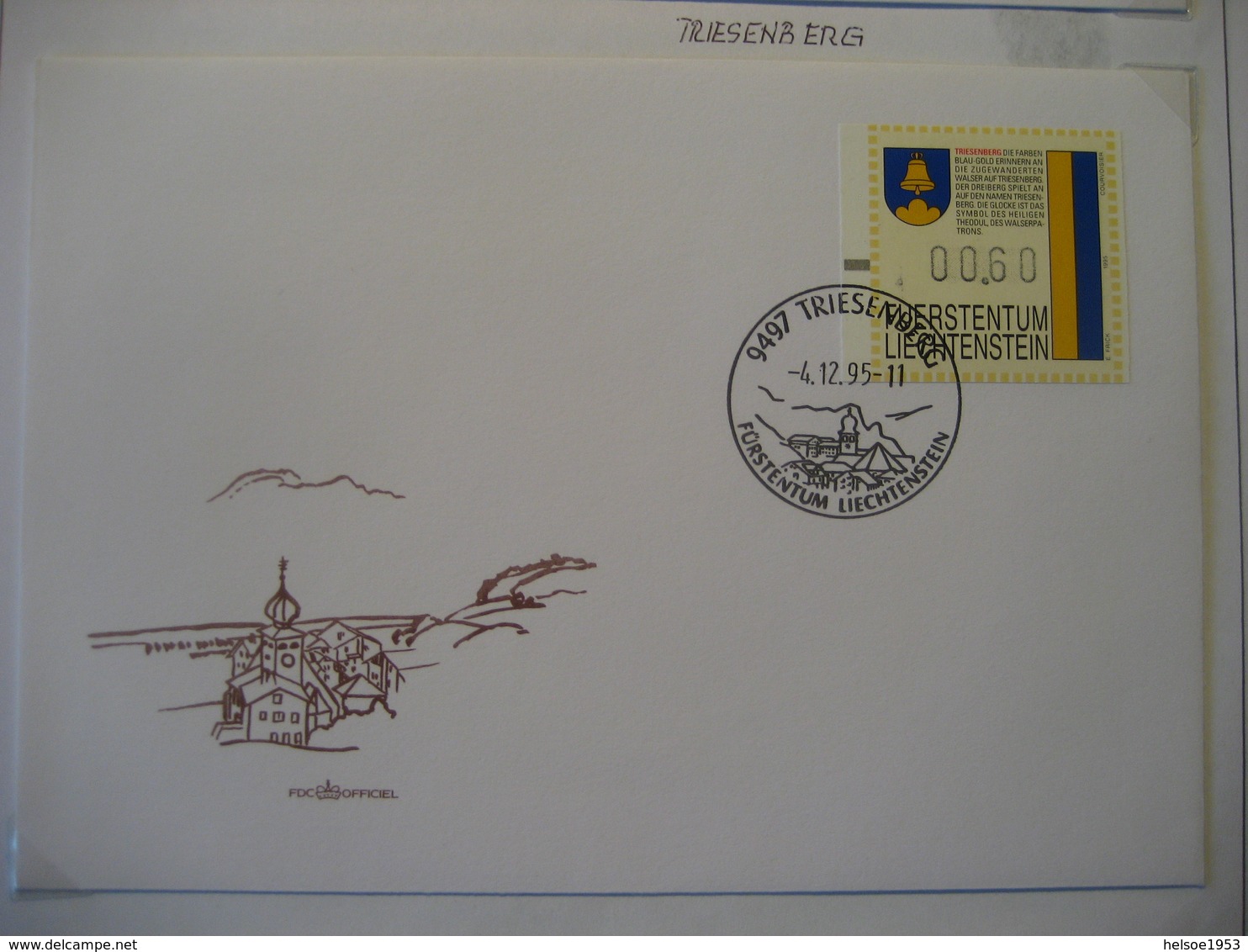 Liechtenstein- 11 Automatenmarken FDC (4.12.95) Mit Gemeindewappen Auf 11 Belegen MI.Nr. 1-11 - Verzamelingen