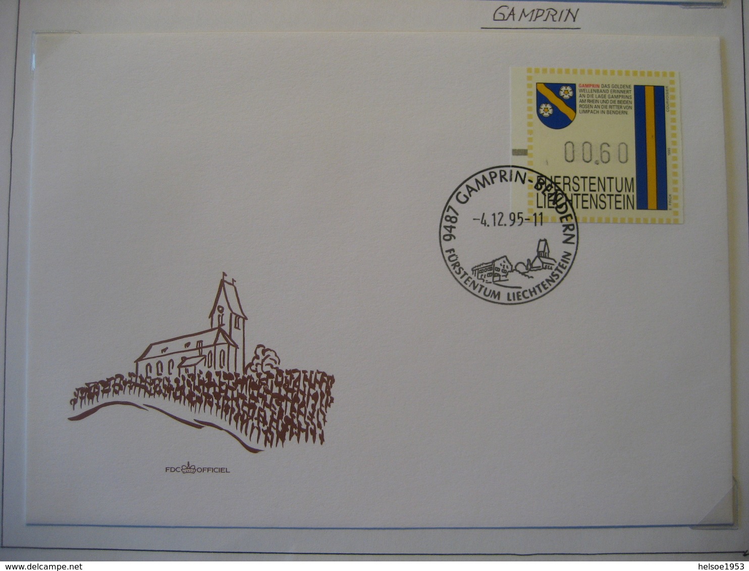 Liechtenstein- 11 Automatenmarken FDC (4.12.95) Mit Gemeindewappen Auf 11 Belegen MI.Nr. 1-11 - Sammlungen