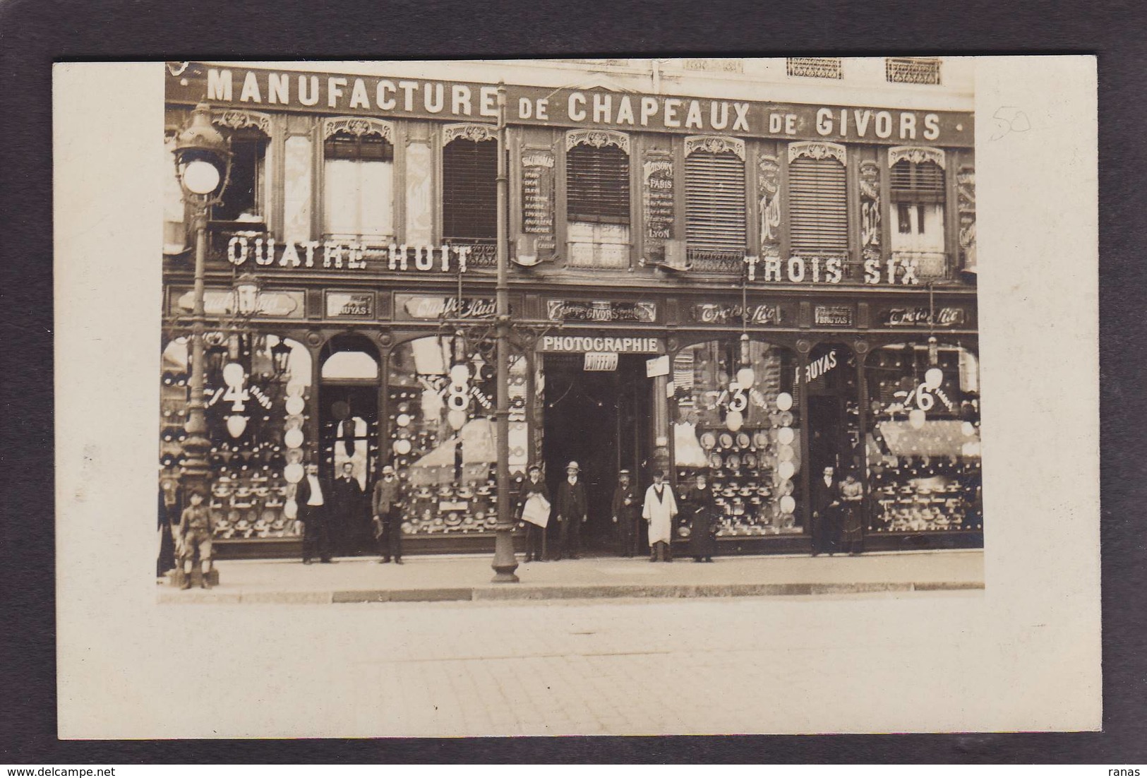 CPA Rhône 69 Givors Carte Photo Commerce Shop Devanture Magasin Chapeaux Non Circulé - Givors