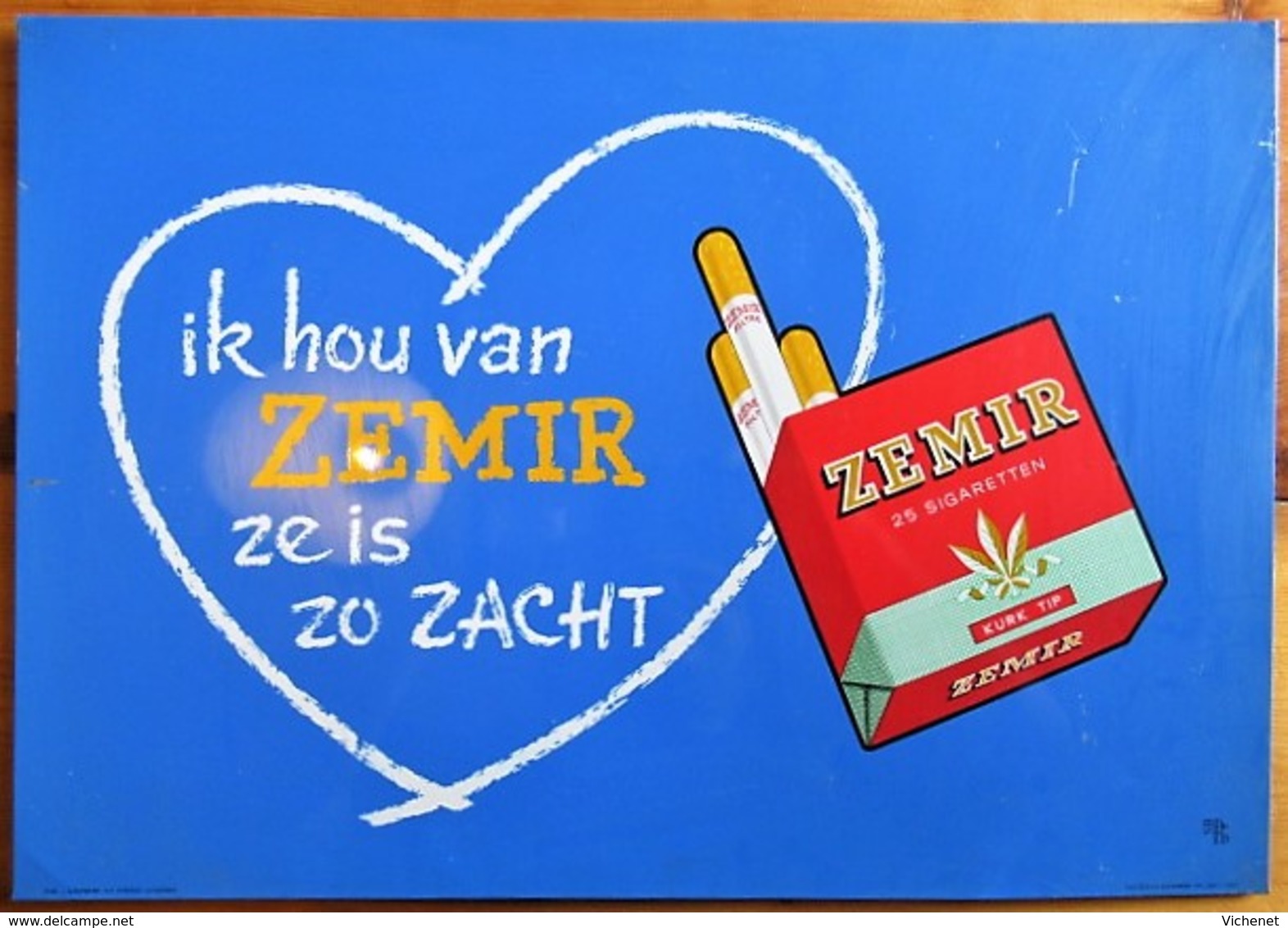ZEMIR (Cigarettes) - Metal On Cardboard To Put In Easel - 500 X 350 Mm - Advertising Items