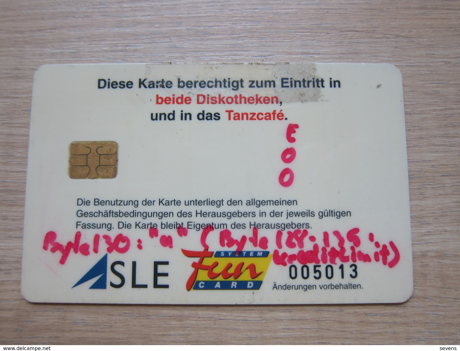 SLE Fun Card System Chip Card,with Some Hand Writting On The Card - Otros & Sin Clasificación