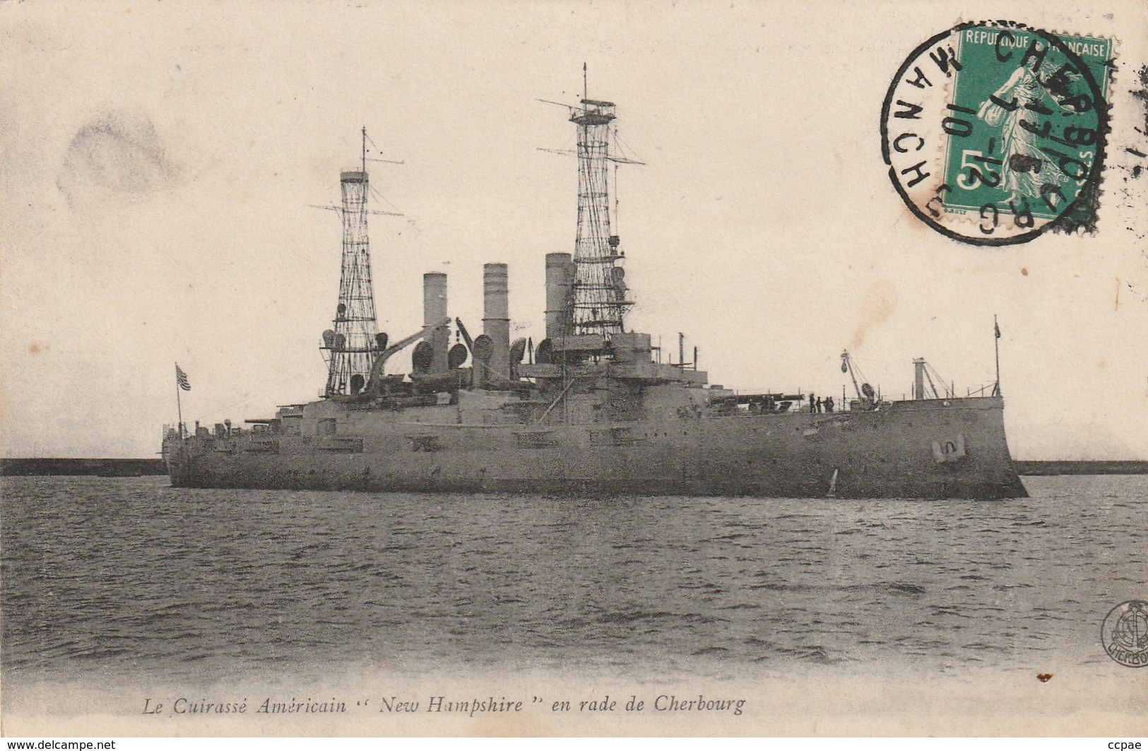 Le Cuirassé Américain "New Hampshire" En Rade De Cherbourg - Guerre