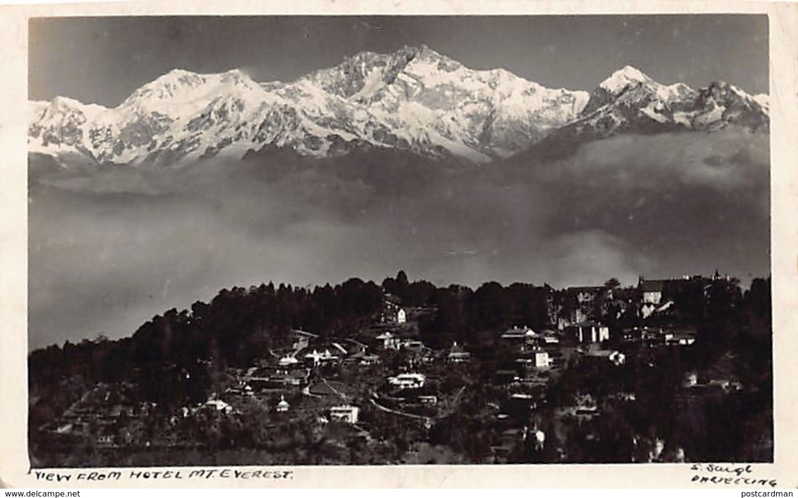 India - DARJEELING - View From Hotel Mt. Everest - REAL PHOTO - Publ. S. S... - India