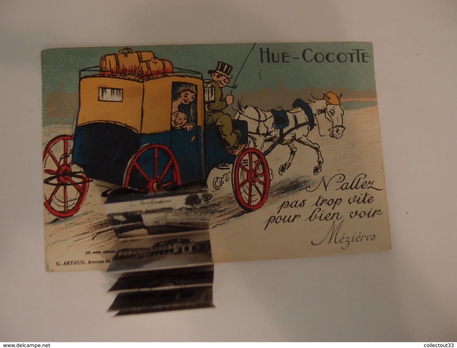 CPA Carte à Système Hue Cocotte Diligence Mézières 1929 - Charleville