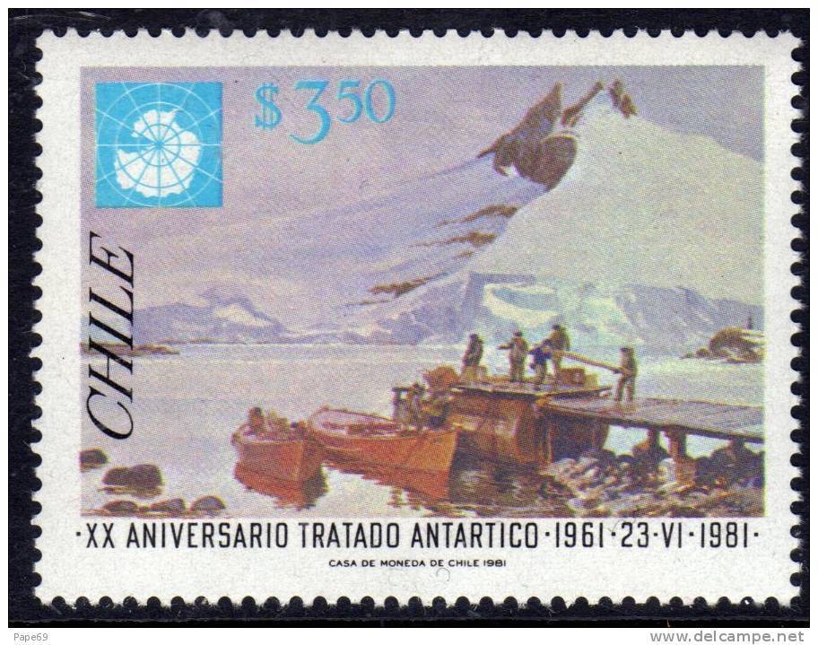 Polaire Chili N° 566 XX 25ème Anniversaire Du Traité Antarctique : 3 P. 50   Sans Charnière TB - Eventos Y Conmemoraciones