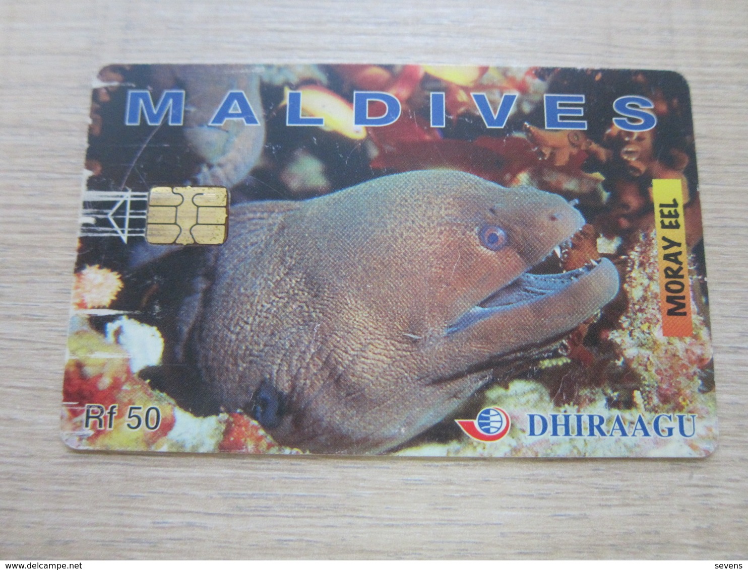 10 Years Of Card Telephone Service,fish, Used With Scratch - Maldiven