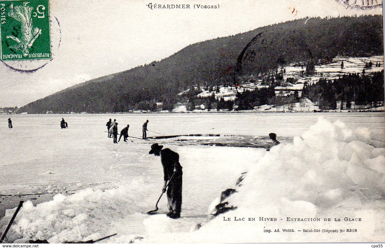 GERARDMER  -  Le Lac En Hiver  -  Extraction De La Glace  -  Animation - Gerardmer