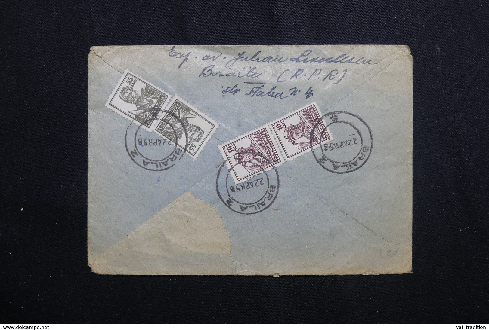 ROUMANIE - Enveloppe De Brăila Pour La Turquie En 1958 , Affranchissement Plaisant Au Verso - L 61976 - Lettres & Documents