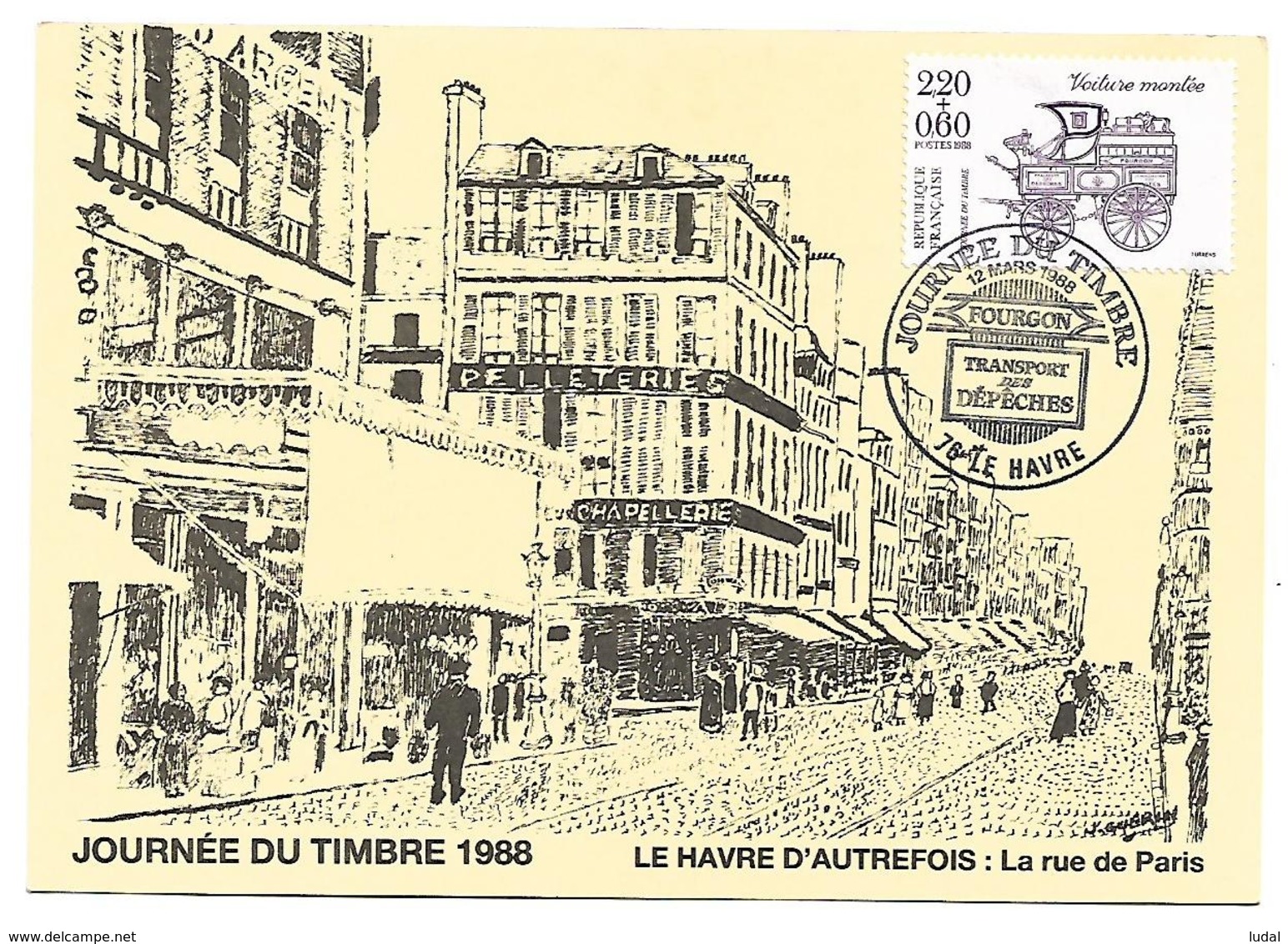 LE HAVRE 1988 Journée Du Timbre N° 2525 - 1980-1989