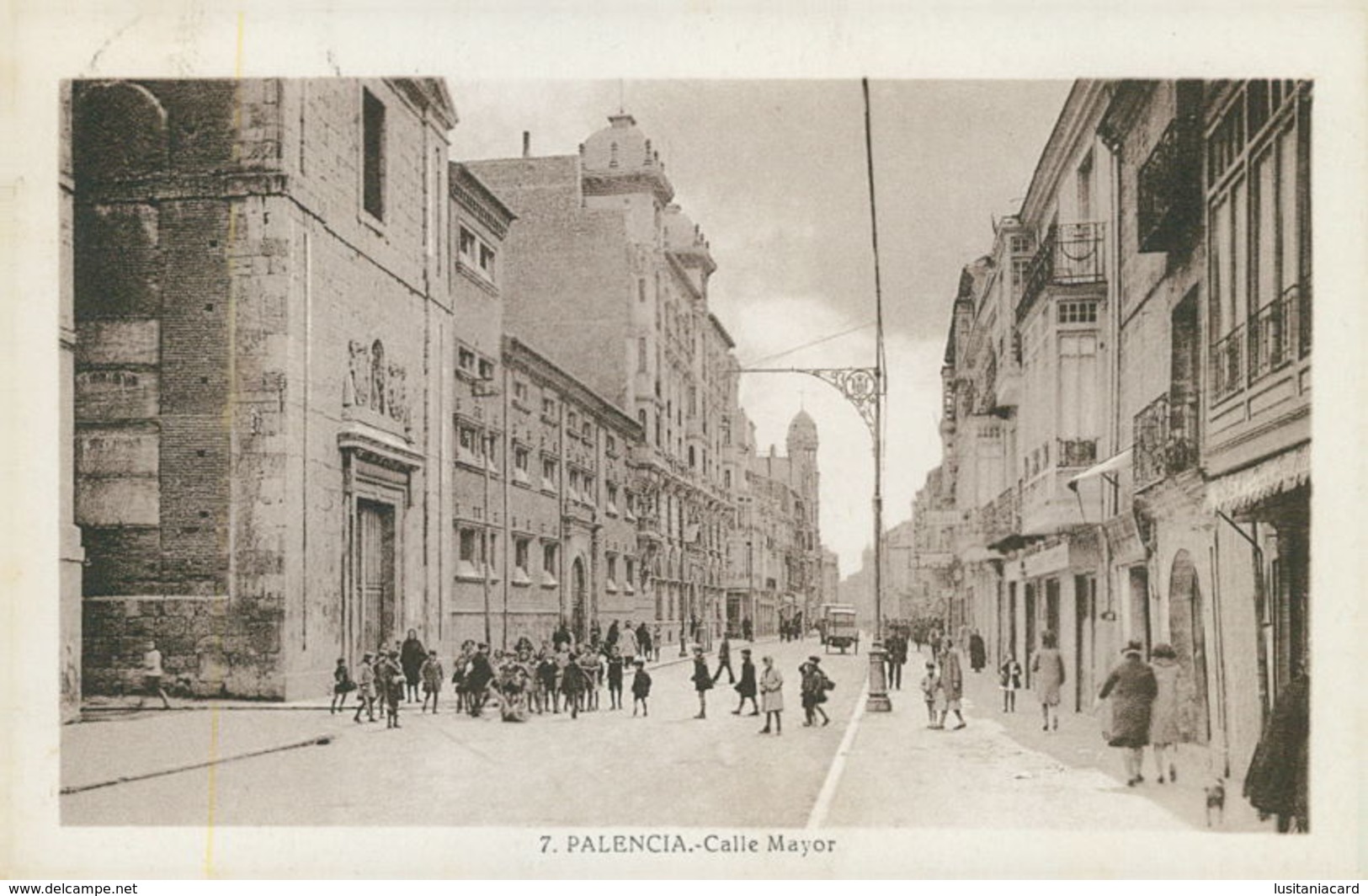 PALENCIA - Calle Mayor ( Ed. Libreria De Santiago Rincón Nº 7)  Carte Postale - Palencia