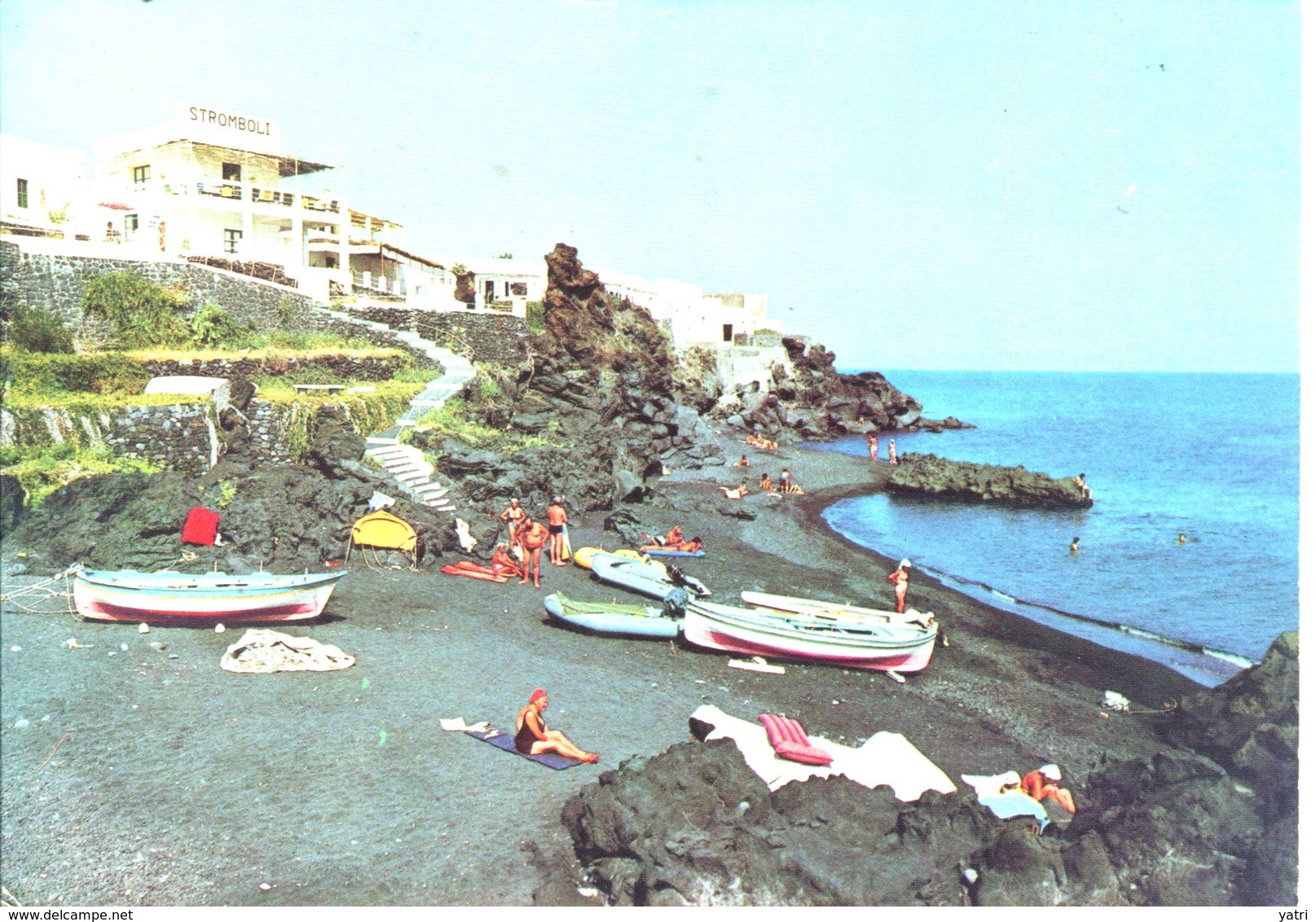 Stromboli - La Spiaggia Di Fico Grande (viaggiata 1977) - Altri & Non Classificati