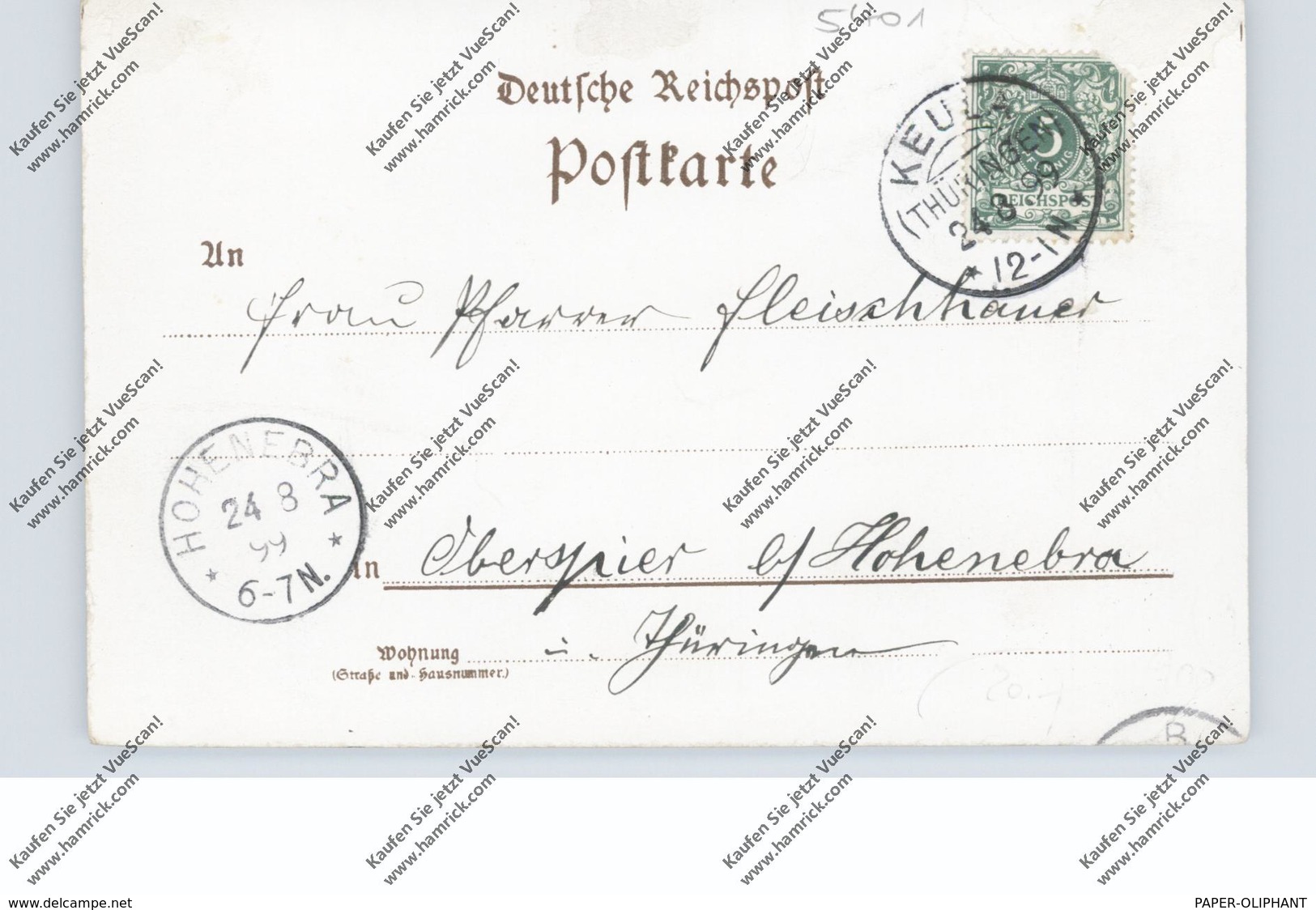0-5401 HELBEDÜNDORF - KEULA, Lithographie 1899, Dorfansicht, Fuhrwerk - Sondershausen
