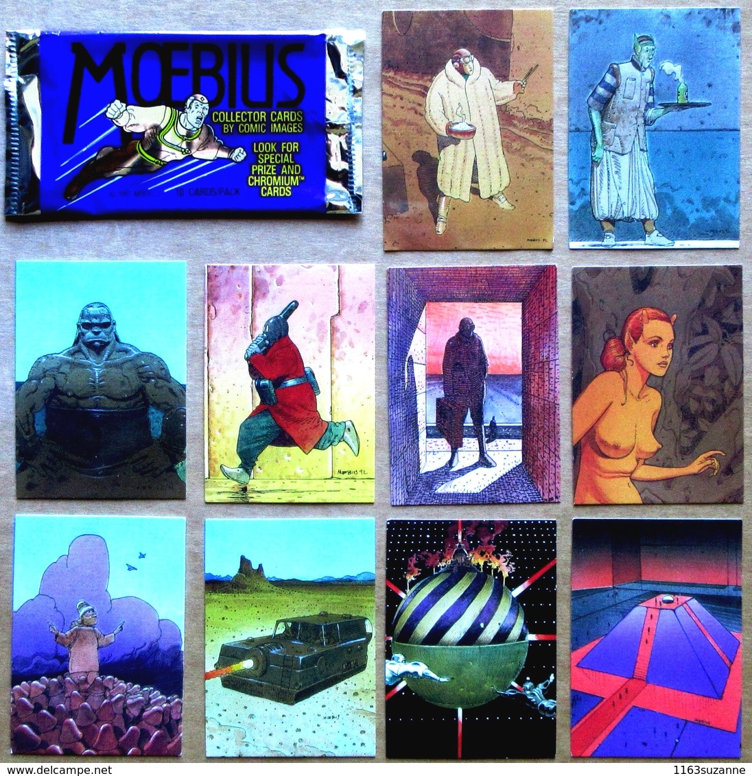 MOEBIUS > Pochette De 10 CARTES DE COLLECTION (Comic Images, 1993) : N° 8, 17, 29, 44, 48, 50, 63, 79, 84, 87 - Chromos